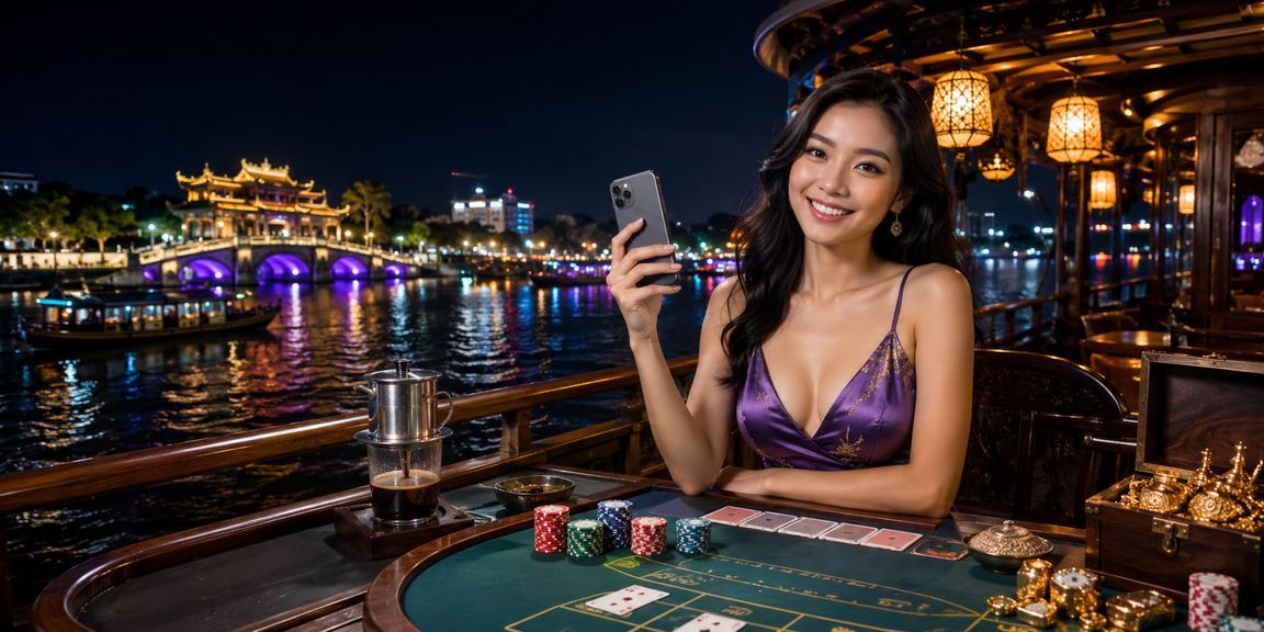 Bàn baccarat live tại quán cà phê Huế – không khí thư giãn khi chơi casino trực tuyến
